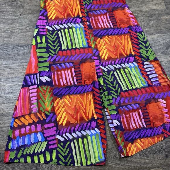 Jams World Honolulu Jumpsuit Romper Womens M Colorful Artsy Wide Leg Hippie Boho - Picture 4 of 16